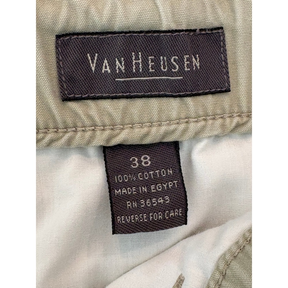 VanHeusen Men Cargo Shorts Size 38 Khaki Tan Cotton Elastic Waist Utility Pocket - Picture 7 of 13